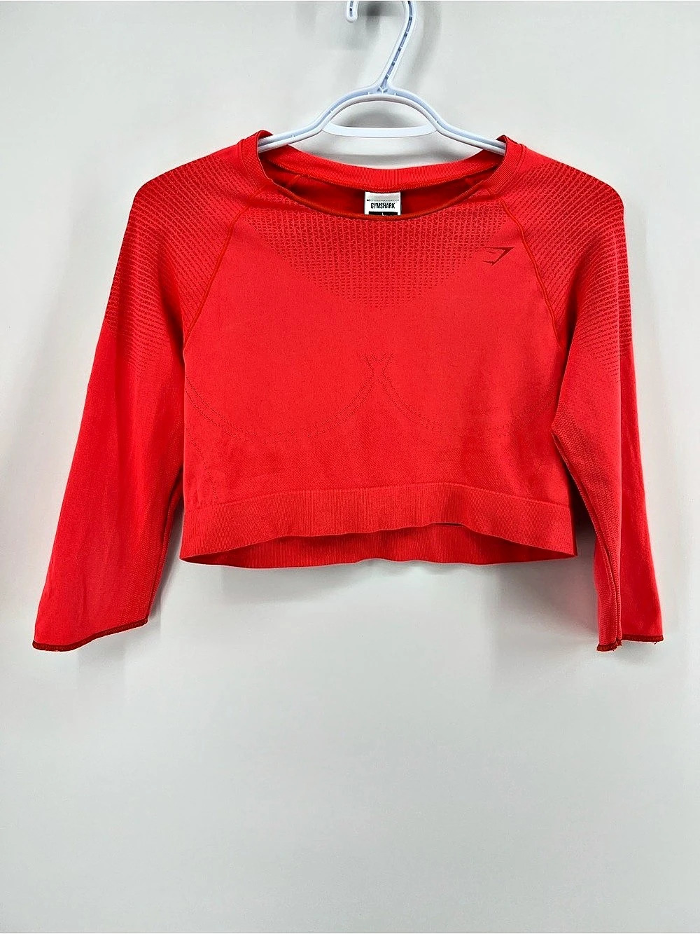 Gymshark Women’s Large Orange Red Apex Seamless Workout Crop Top